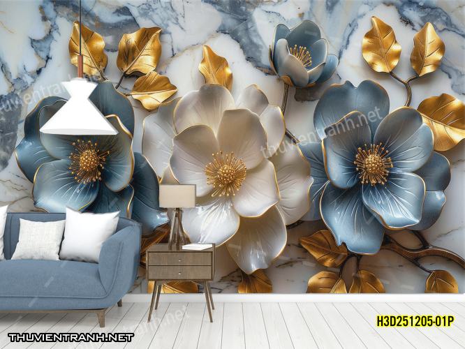 Tranh dán tường Hoa 3D- H3D251205-01P - Kết quả tìm kiếm tranh tường